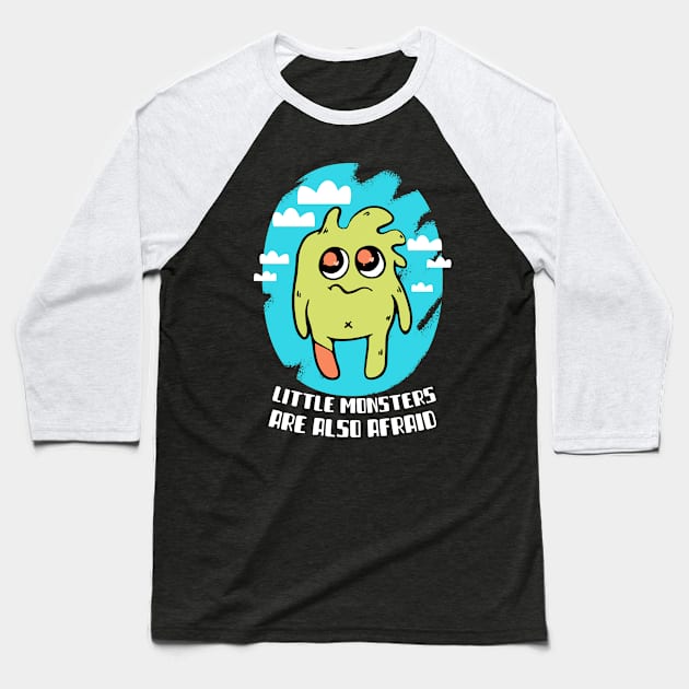 Cute Little Monsters Baseball T-Shirt by TheWaySonic